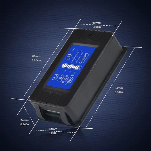 Vista 2 de Medidor de monitor de batería multifunción DC con derivación, 0-200V, 0-100A, pantalla LCD, multímetro de corriente digital, voltímetro amperímetro