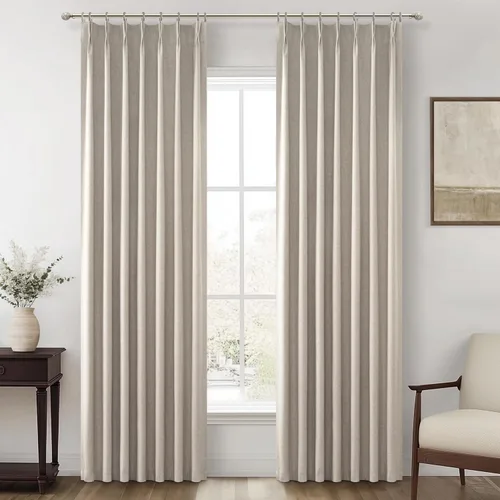 Vista 42 de Cortinas y Drapeados Modernos con Pliegues Pellizco Rosa Bebé de 84 Pulgadas de Largo, Juego de 2 Paneles para Sala de Estar, Cortina de Ventana