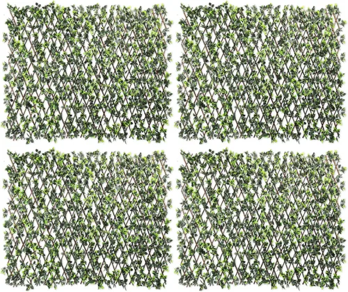 Vista 10 de ECOOPTS Valla de privacidad de hiedra artificial de hoja de rosa expandible para patio trasero, balcón, exterior e interior, 1 paquete