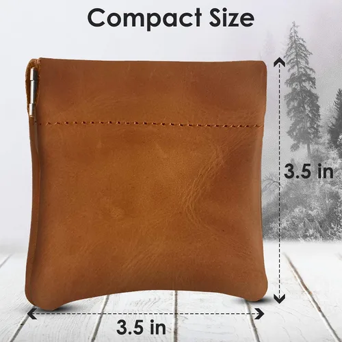 Vista 69 de Monedero clásico a presión, de cuero, para hombre de Nabobb, negro