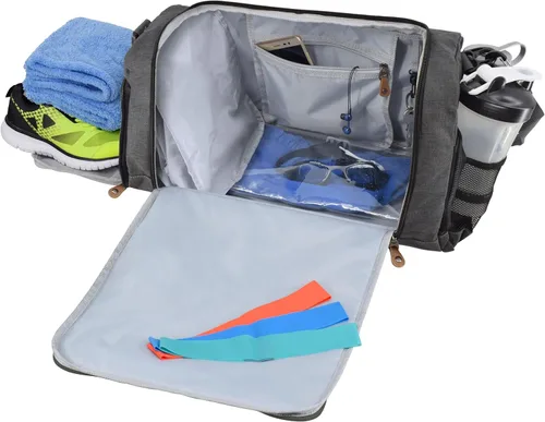 Vista 8 de Ultimate Gym Bag 2.0 La bolsa de lona duradera diseñada por Crowdsource con 10 compartimentos óptimos que incluyen bolsa resistente al agua