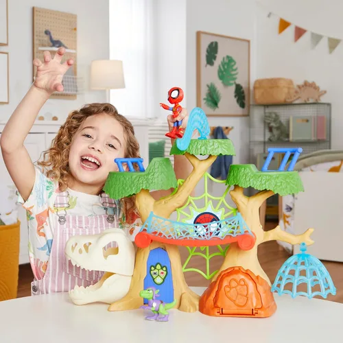 Vista 6 de Spidey and HIS Amazing Friends Marvel Dino-Webs Treehouse Super Hero Playset