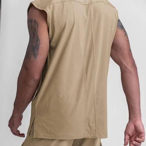 Vista 4 de BOOMLEMON Camiseta sin mangas para hombre, para gimnasio, correr, entrenamiento, muscular, fisicoculturismo, camisetas sin mangas