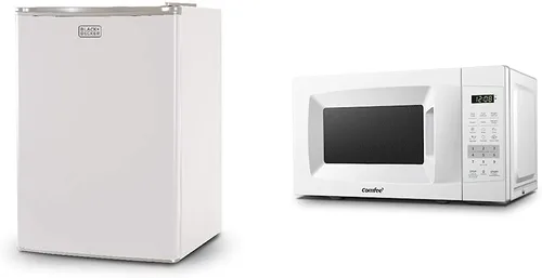 Vista 10 de BLACK+DECKER BCRK25B - Refrigerador compacto Energy Star de una sola puerta con congelador, 2.5 pies cúbicos, negro y horno microondas COMFEE