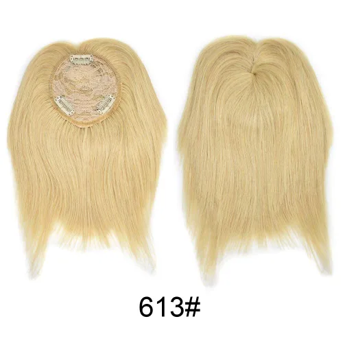 Vista 3 de LYRICAL HAIR Extensiones de cabello humano Remy con clip, lacio, con flequillo, para mujer, con cabello delgado, postizo de corona