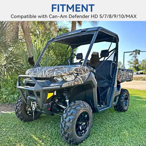 Vista 4 de Espejo Defender, espejo lateral UTV para sin puerta y puerta media y puerta completa, espejos UTV ajustables compatibles con Can Am Defender HD5 HD7