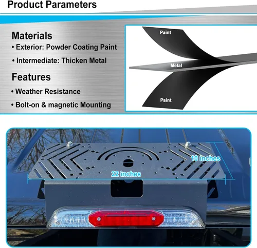 Vista 8 de TOPOWN Soporte de cabina de barra de luz sin taladro de metal para Ford F-150 (2015+) para Ford F-250-F-550 (2017+), apto para barra de luz