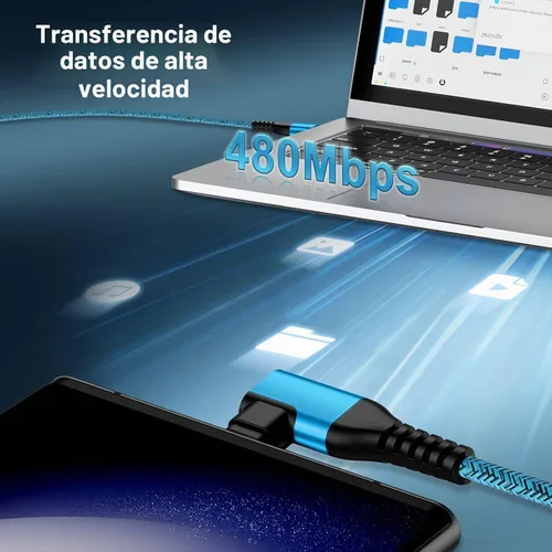 Vista 5 de Cable de alimentación USB C 3.1A Samsung C tipo cable de carga rápida