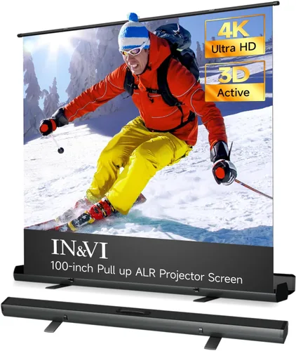 Vista 15 de IN&VI Pantalla de proyector suave motorizada de 100 pulgadas para proyector de tiro estándar/largo, pantalla de proyector para cine en casa, 4K/8K