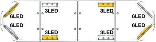 Vista 3 de Buyers Products 88930492 - Barra de luz modular LED de 49 pulgadas, 36 LED, luz estroboscópica, 8 módulos ámbar, 55 patrones de flash, accesorio