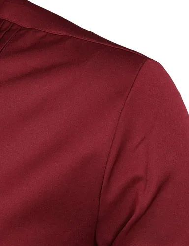 Vista 4 de Zeroyaa - Camisas de esmoquin de manga larga para hombre, calce ajustado