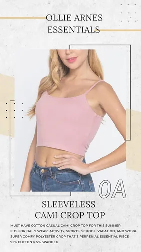Vista 5 de OA - Brasier de algodón básico para mujer, con relleno y hombros abiertos, sin mangas