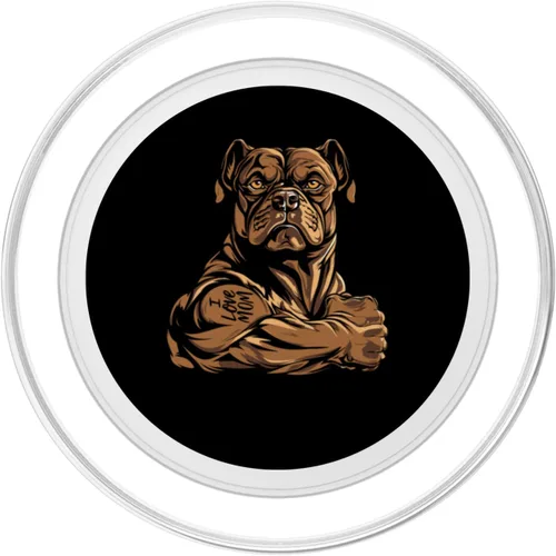Vista 2 de American Bully Bíceps Tatuaje de raza de perro – Bulldog I Love Dad PopSockets MagSafe PopGrip para iPhone