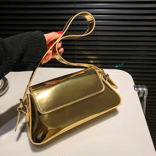Vista 2 de NAARIIAN Bolso de noche para mujer de los años 90, Y2k, espejo, PU, bolso de mano, bolso de mano, bolso de fiesta, bolso de embrague, bolsos cruzados