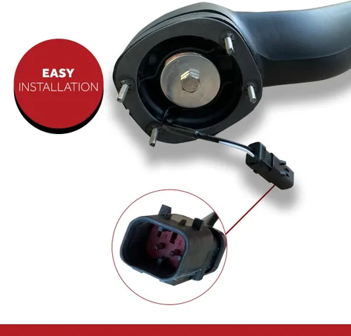 Vista 4 de Compatible con Kenworth Peterbilt - Espejo de capó T680 T880, cromado, controlador izquierdo 2010 2019