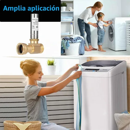 Vista 6 de Paquete de 2 pararrayos de martillo de agua, lavadora 3/4 absorbe golpes y reduce el ruido, lavadora de lavandería, válvula de golpeo, manguera