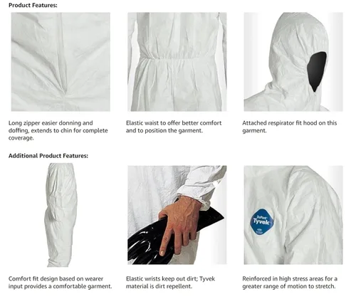 Vista 6 de DuPont Protección personal TY127SWH2X00 2X White Safespec Tyvek Flash Spun Poliethy