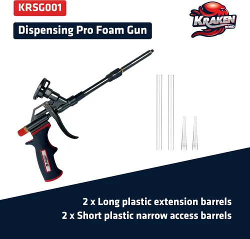 Vista 2 de Pistola de espuma Kraken Bond PRO - Pistola dispensadora de espuma de 20 cm duradera para contratistas y aficionados, revestimiento antiadherente