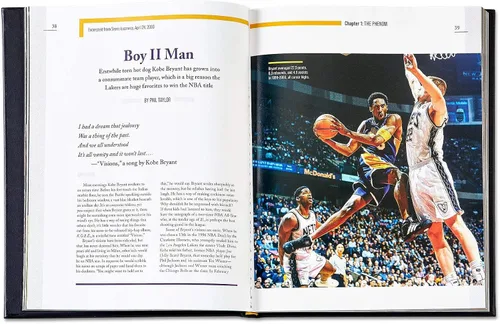 Vista 5 de Graphic Image Kobe Bryant: A Tribute to A Basketball Legend - Fotografías y cobertura escrita, encuadernado a mano en tapa dura de cuero negro