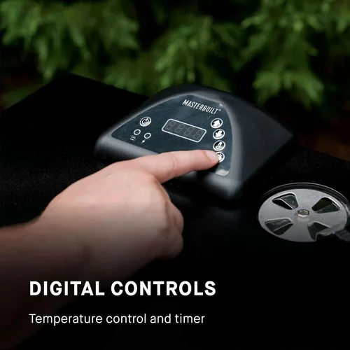 Vista 3 de Masterbuilt Ahumador eléctrico digital de 40 pulgadas con ventana y patas + paquete de cubierta