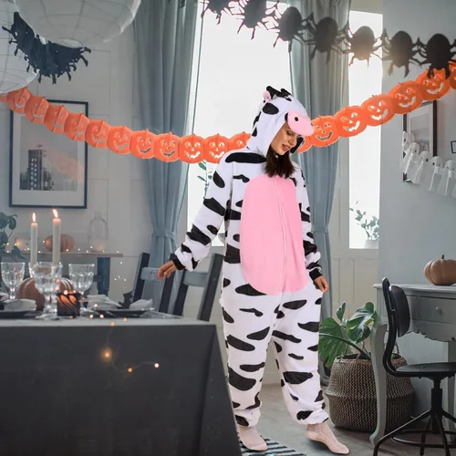 Vista 7 de Pijama unisex para adultos, pijama de animales, de franela, cosplay, disfraz de Halloween, ropa de dormir de animales para mujeres y hombres