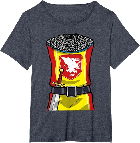 Vista 64 de Disfraz medieval de caballero de Halloween, camiseta para niños con espada de armadura, Negro, S