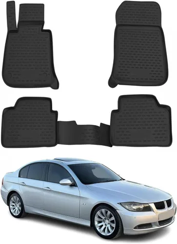 Vista 20 de OMAC Alfombrillas para BMW Serie 3, E46, E90, E91, E92, alfombrillas de coche para todo tipo de clima, 3D, ajuste personalizado, alfombrilla de goma