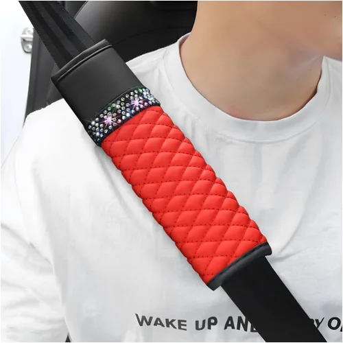 Vista 14 de zipelo 2 fundas para cinturón de seguridad de automóvil, almohadillas de cuero transpirable que protegen tu cuello, correas de arnés para una