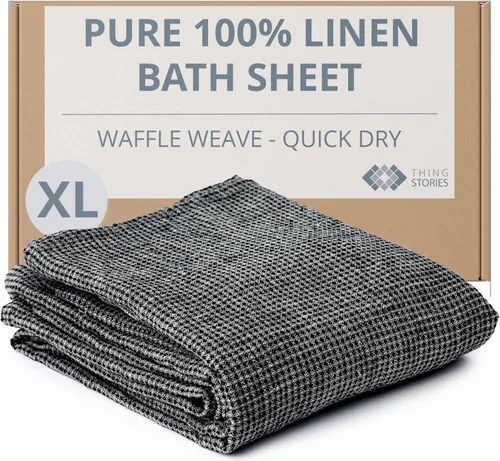 Vista 20 de Pure Linen - Juego de 2 toallas de baño pequeñas de 20 x 40 pulgadas de secado rápido para pieles sensibles, toallas finas para baño, toalla ligera