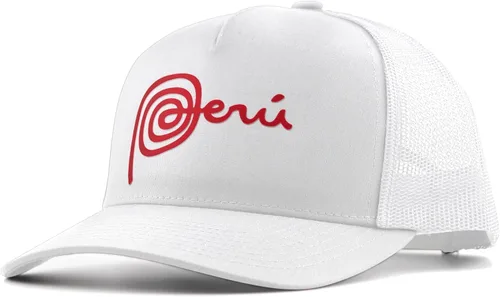 Vista 7 de Gorra Marca Peru — Gorra Snapback Trucker Mesh — Ajustable — Gorras Peruanas Negro/Blanco