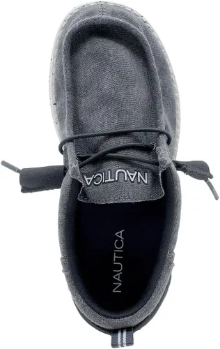 Vista 4 de Nautica Mocasines cómodos para niños y jóvenes, zapatos náuticos con cordones, ligeros, casuales, elásticos, para niños pequeños y grandes, Rushford