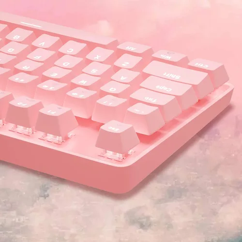 Vista 5 de MageGee Pink Gaming Keyboard USB Wired Keyboard, New Mechanical Storm Adjustable Backlight Keyboard Splash-Proof Ideal for PCLaptopMAC Game(Pink)