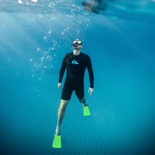 Vista 8 de KESYOO Aletas de entrenamiento de natación de goma para adultos, aletas cortas unisex, ligeras, cómodas, equipo de natación para piscina