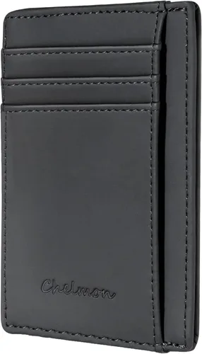 Vista 23 de Cartera Chelmon Slim RFID - Cartera de bolsillo frontal minimalista para tarjetas de crédito delgadas