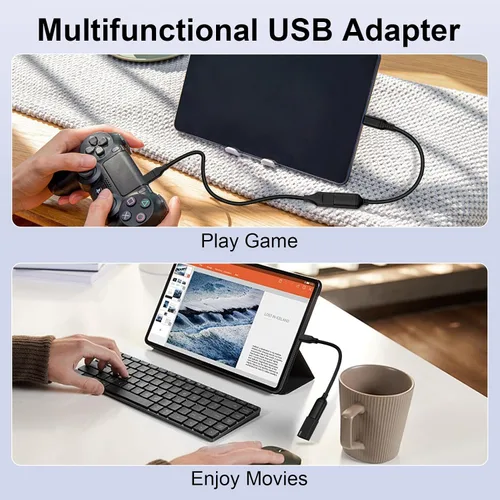 Vista 6 de Paquete de 2 adaptadores USB C a USB 3.0, cable USB C macho a hembra OTG para Google Pixel 10 Pro XL 10 Pro Fold 10 9A 9 8 7 6 Pro, adaptador OTG