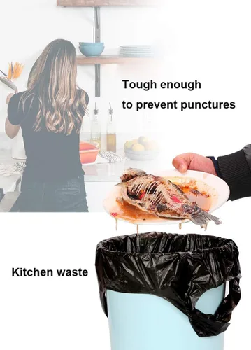 Vista 5 de IPLUS - Bolsas de basura altas con cordón para cocina, 7-8 galones, 100 unidades (negro, 7-8 galones)