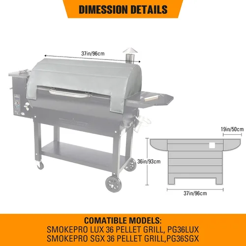 Vista 3 de Stanbroil Manta aislada para parrillas de pellets Smokepro de 36 pulgadas de Camp Chef, incluyendo SGX36, LUX36, PG36SGX, PG36LUX parrillas, 37 x 36