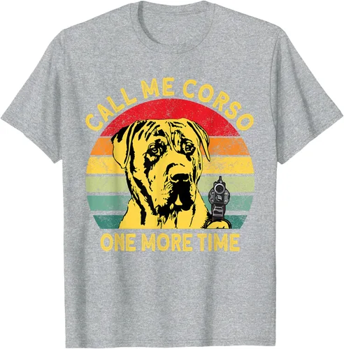 Vista 8 de Canary Dog Dad Call Me Corso Once More Perro Presa Canario Camiseta, Negro
