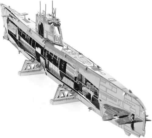 Vista 3 de Metal Earth Paquete de modelo de metal 3D tipo XXI alemán U-Boat con pinzas Fascinaciones