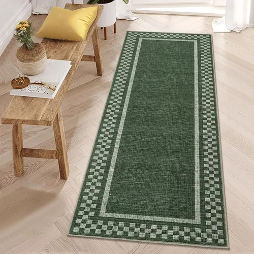Vista 73 de GarveeHome Alfombra lavable de 5 x 7 pies para sala de estar, alfombra Beige festoneado
