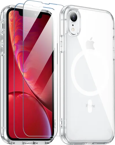 Vista 149 de SPIDERCASE Funda magnética translúcida diseñada para iPhone 11, con 2 protectores de pantalla de vidrio templado, antihuellas, para iPhone 11 de 6.1