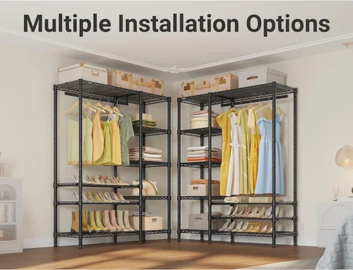 Vista 6 de VIPEK V7S Clothes Rack Heavy Duty Max Load 720lbs, Garment Rack with 7 Tiers Adjustable Shelves Portable Closet Metal Sturdy Wardrobe Storage System