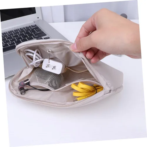 Vista 8 de Bolsa organizadora de cables, útil bolsa de almacenamiento de cables USB, bolsa de almacenamiento portátil, bolsa de transporte de viaje, bolsa