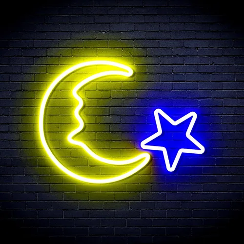 Vista 25 de ADVPRO Moon and Star Flex Silicone LED Neon Sign - Azul - st16s33-fnu0009-b