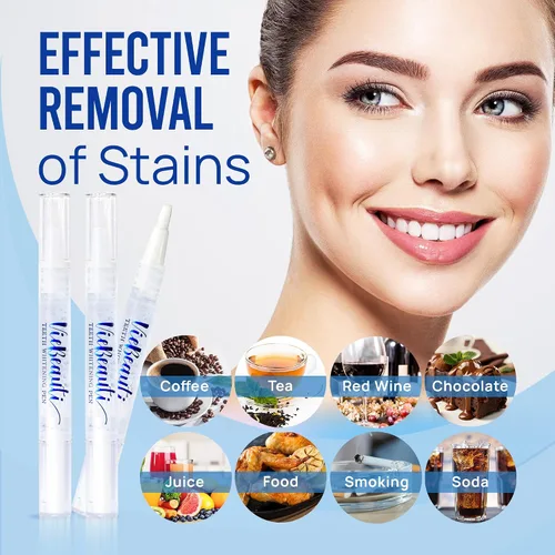 Vista 4 de VieBeauti Paquete de blanqueamiento dental - 3 bolígrafos blanqueadores y kit de blanqueamiento LED con gel remineralizante - Blanqueamiento dental