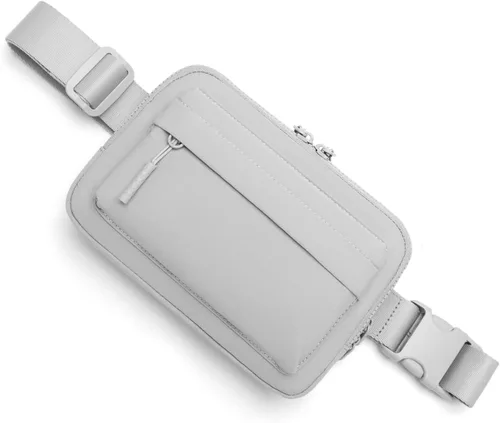 Vista 9 de Talla grande - Mini bolso para cinturón - Correa extra larga de 70 pulgadas - Doble compartimento - Correa extendida - Riñonera para mujer