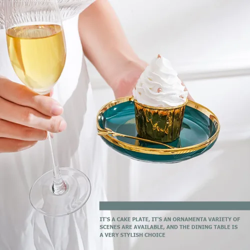 Vista 4 de DOERDO - Soporte para pasteles de 6 pulgadas con cúpula, plato de cerámica con cúpula de vidrio transparente, para macarrón, queso, postres, 6 x 4.7