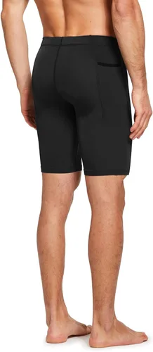Vista 3 de BALEAF Pantalones cortos de compresión para hombre con bolsillos, gimnasio, yoga, bicicleta, ropa