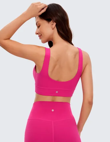 Vista 76 de CRZ YOGA Butterluxe - Brasier deportivo con espalda en U para mujer, cuello redondo, acolchado, de bajo impacto, para yoga, entrenamiento