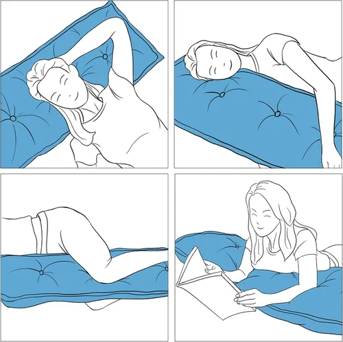Vista 4 de WOWMAX Almohada rectangular para cabecero, almohada para respaldo de cama, almohada para sentarse en la cama, almohada de apoyo para la espalda